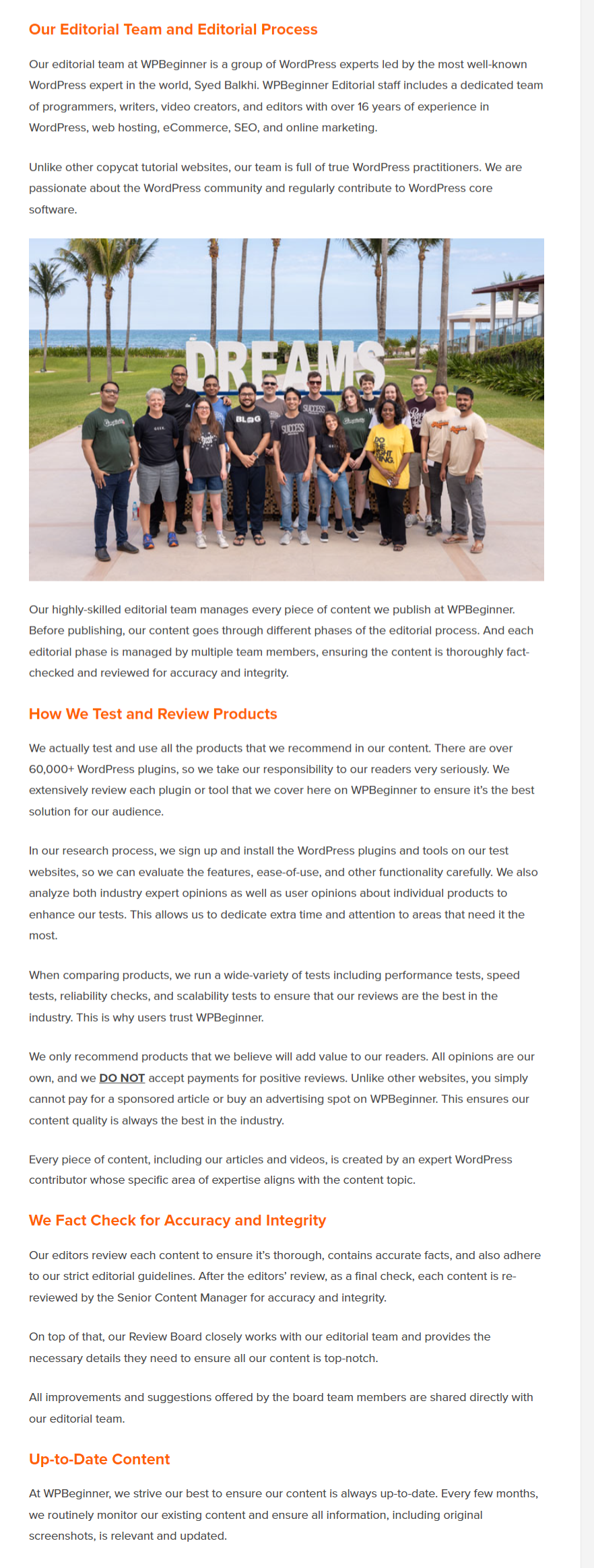 WPBeginner Editorial Process